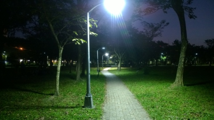 Passage in Da-An Forest Park during night.